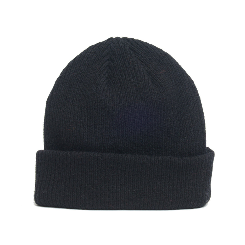Black - Merino Wool Blank Beanie Hat for Wholesale or Custom