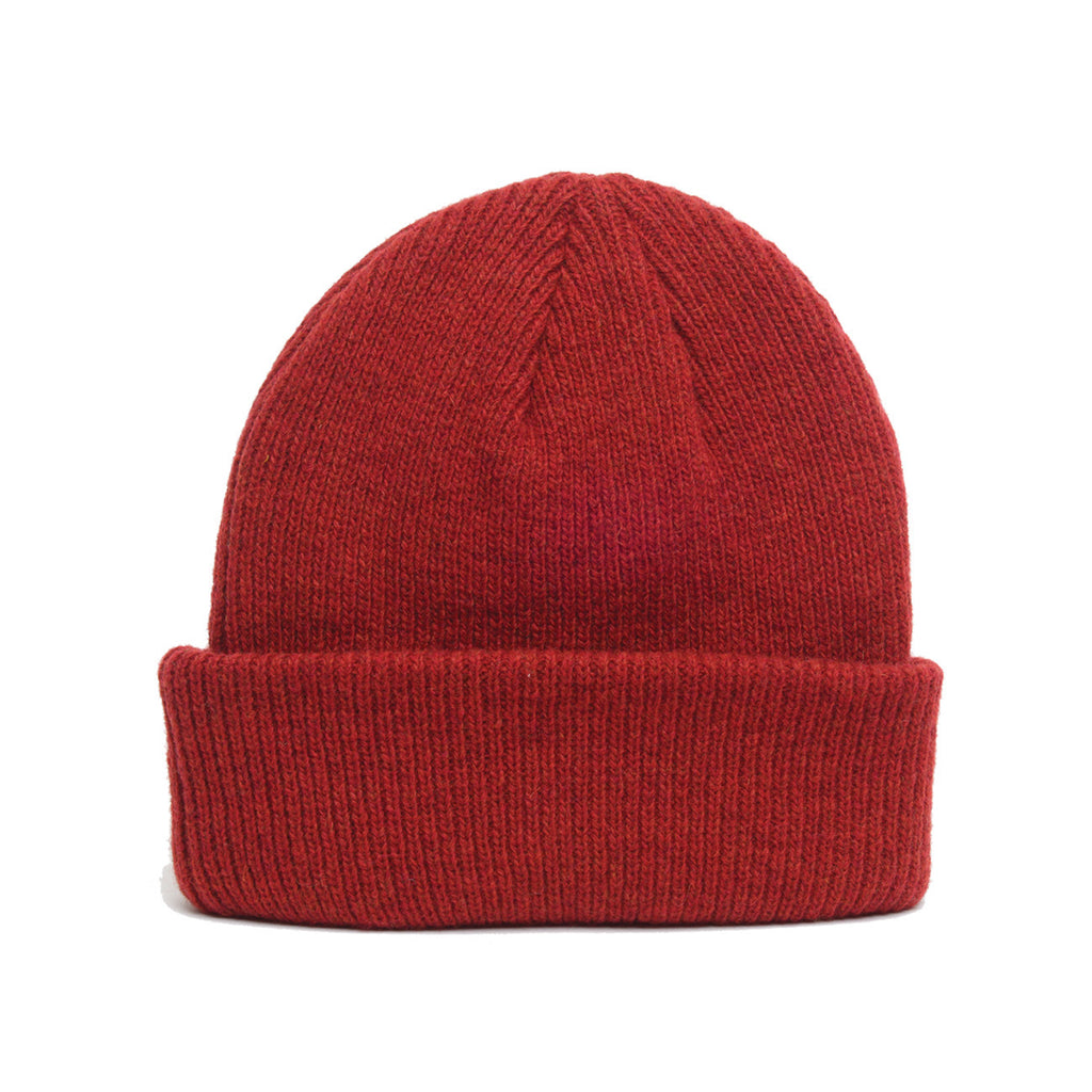 Red - Merino Wool Blank Beanie Hat for Wholesale or Custom