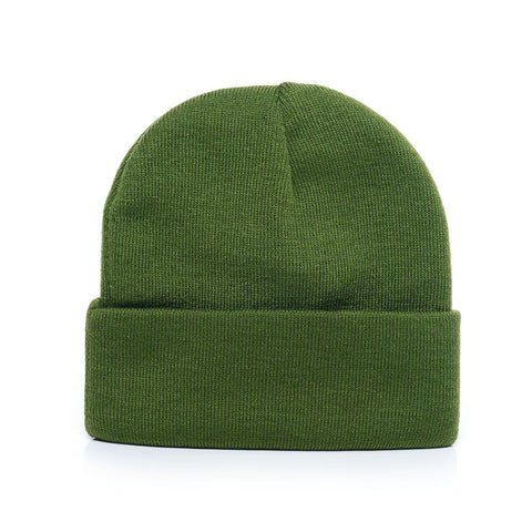 Avocado Green - Acrylic Rib-Knit Beanie Hat for Wholesale or Custom