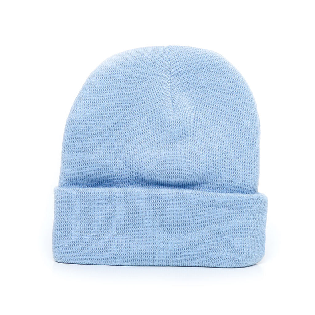 Baby Blue - Acrylic Rib-Knit Beanie Hat for Wholesale or Custom