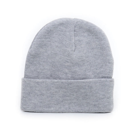 Light Grey - Acrylic Rib-Knit Beanie Hat for Wholesale or Custom