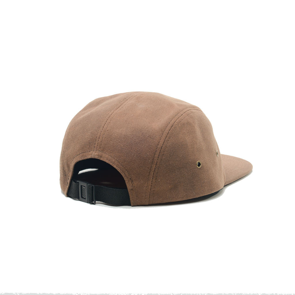 Brown - Waxed Canvas Blank 5 Panel Hat for Wholesale or Custom