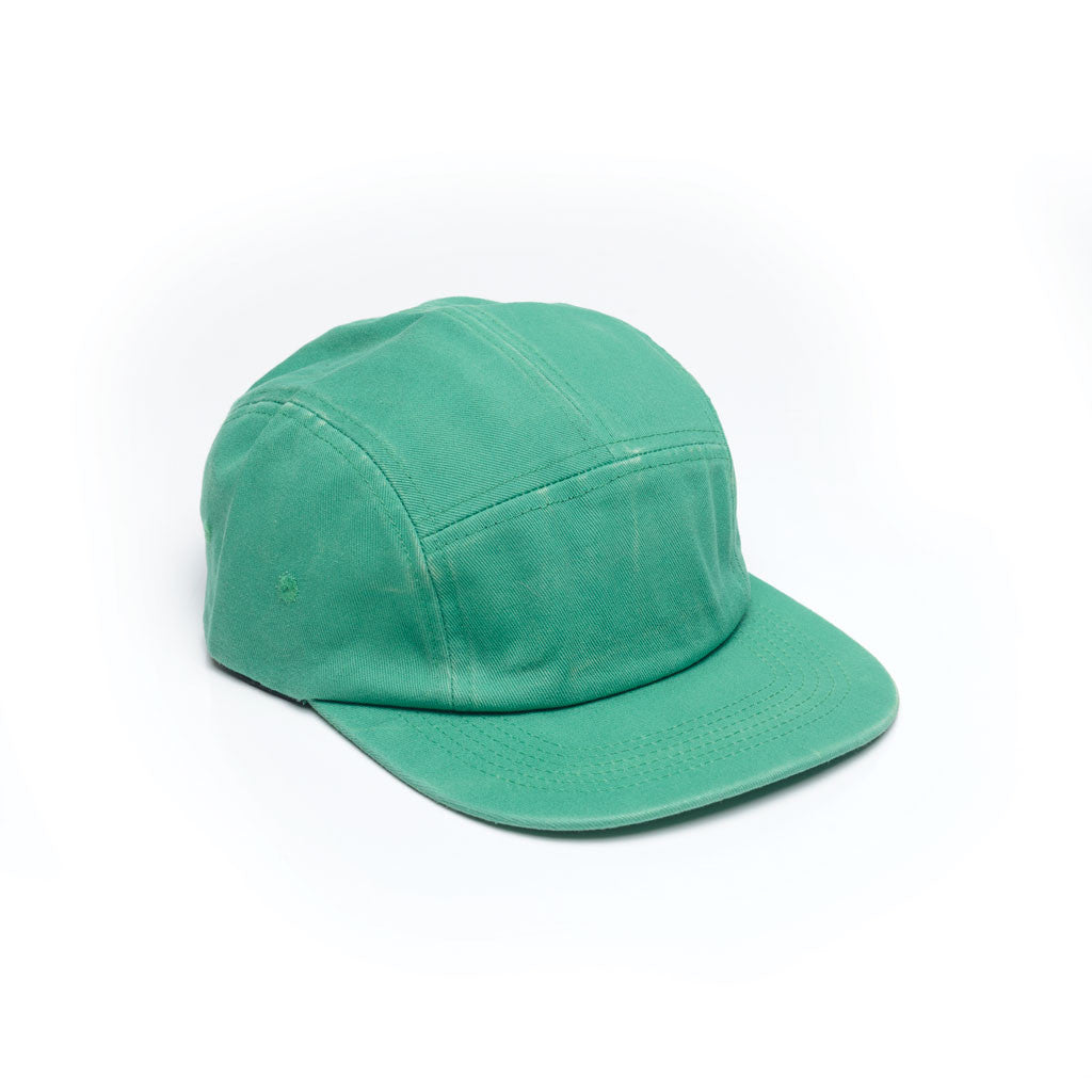 Kelly Green - Faded Cotton Twill Blank 5 Panel Hat for Wholesale or Custom