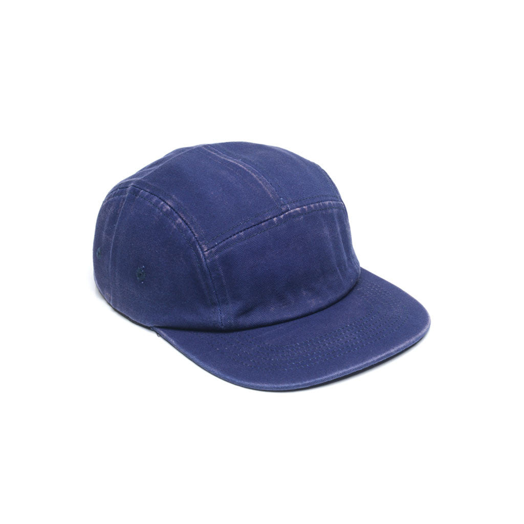 Navy Blue - Faded Cotton Twill Blank 5 Panel Hat for Wholesale or Custom
