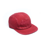 Red - Faded Cotton Twill Blank 5 Panel Hat for Wholesale or Custom