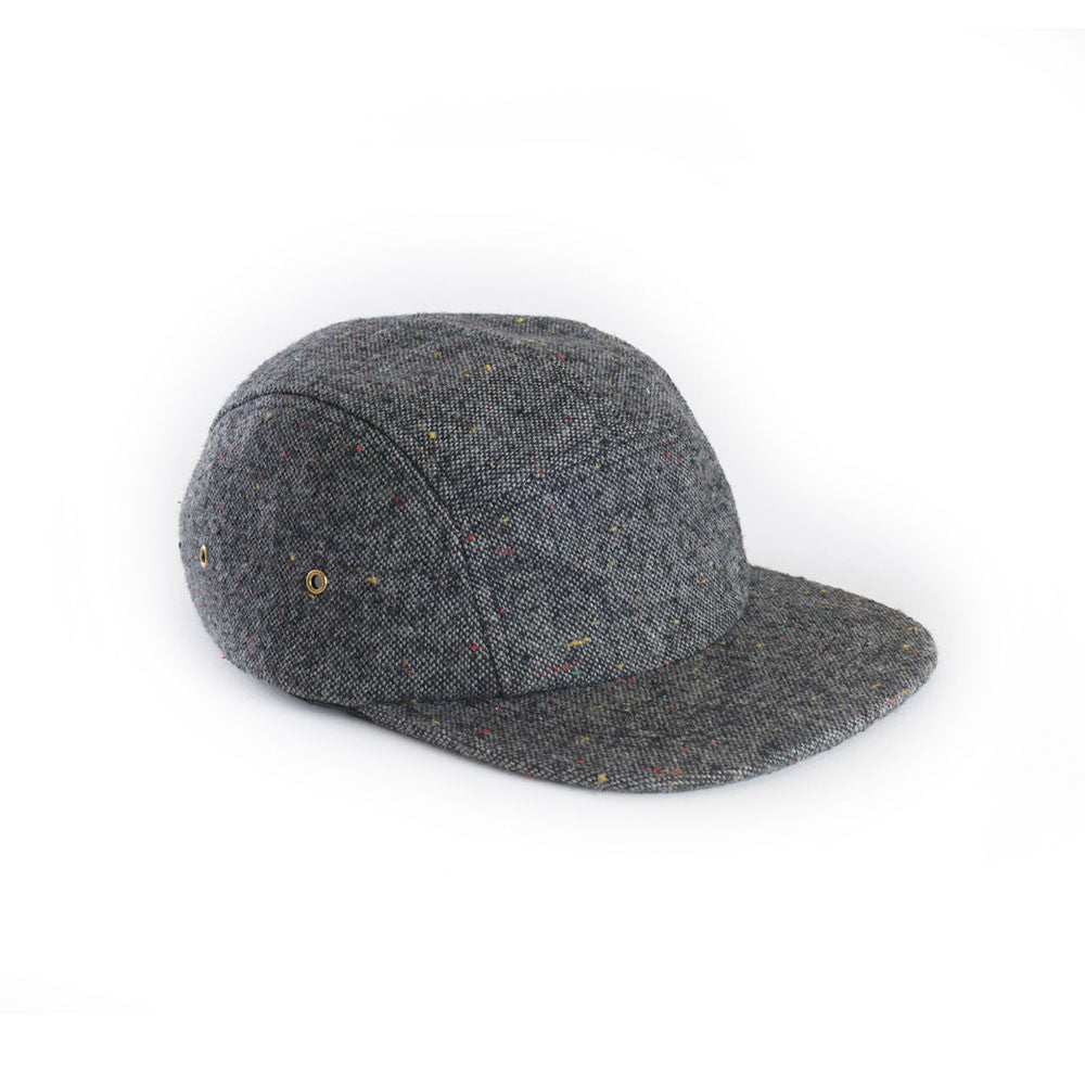Grey - Tweed Wool Blank 5 Panel Hat for Wholesale or Custom