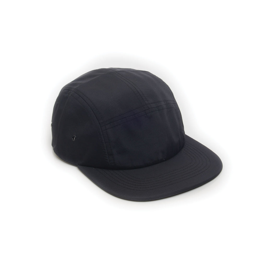 Black - Nylon 5 Panel Hat for Wholesale or Custom