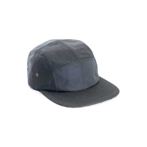 Black Polyester 5 Panel Camper Hat Wholesale
