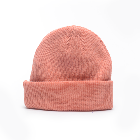 Peach - Merino Wool Blank Beanie Hat