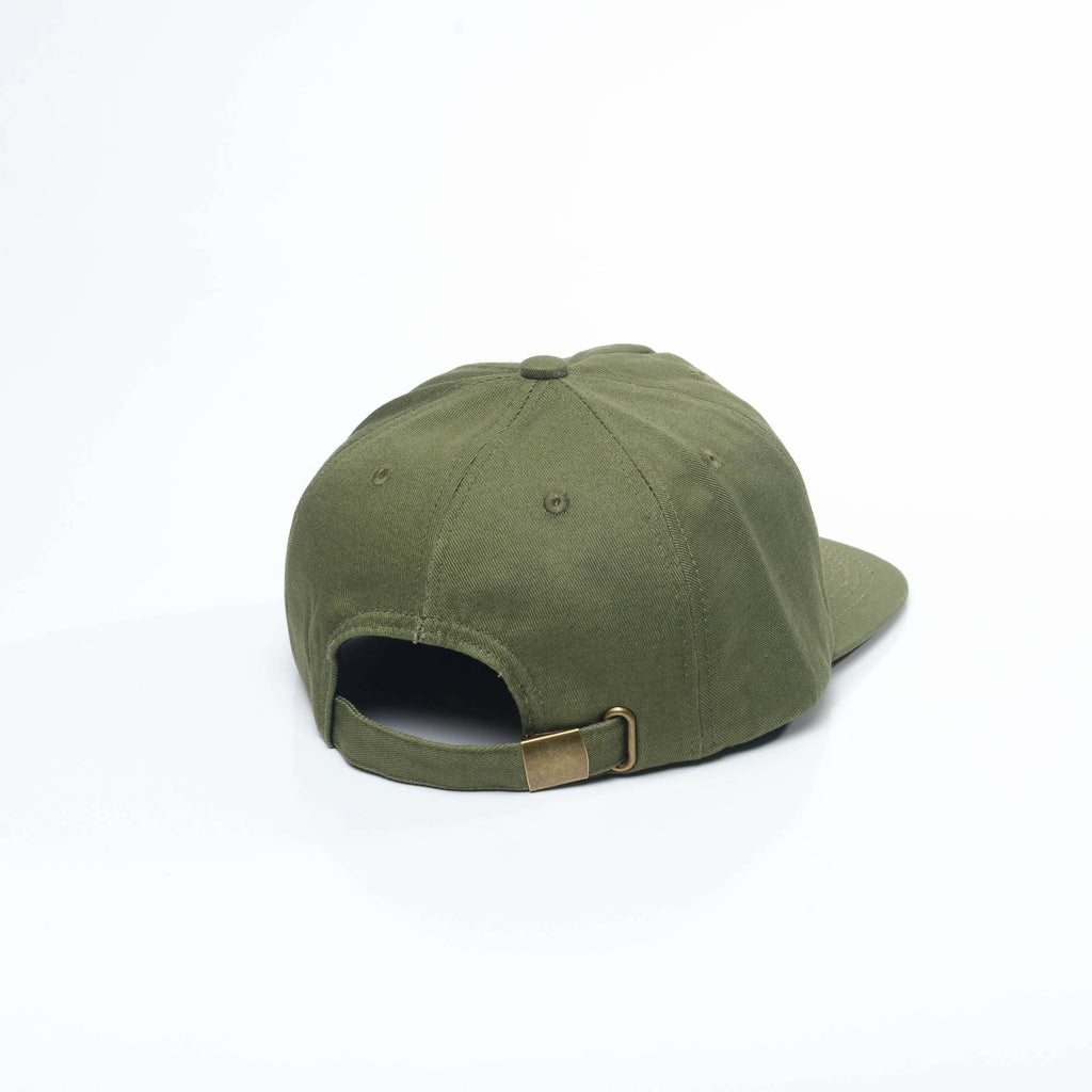 Army Green - Unconstructed 5 Panel Strapback Hat for Wholesale or Custom