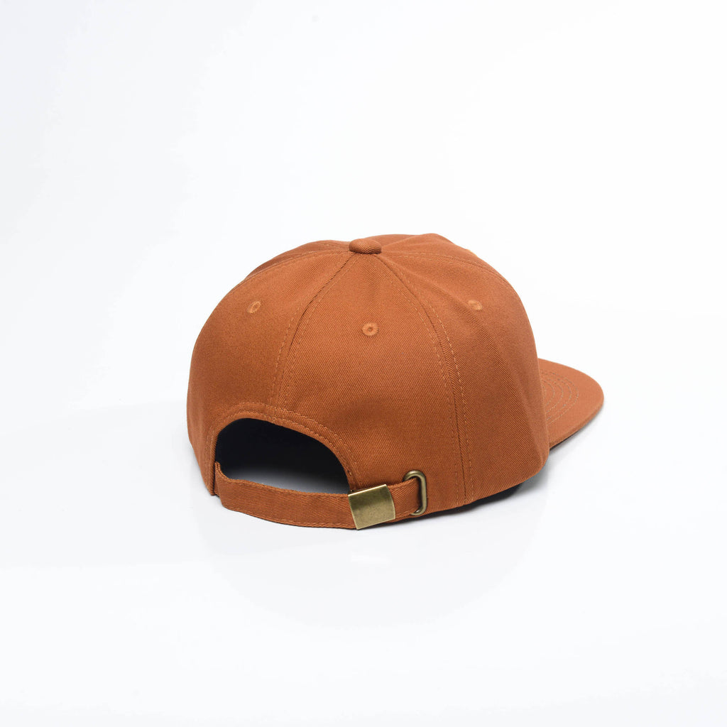 Rust - Unconstructed 5 Panel Strapback Hat for Wholesale or Custom
