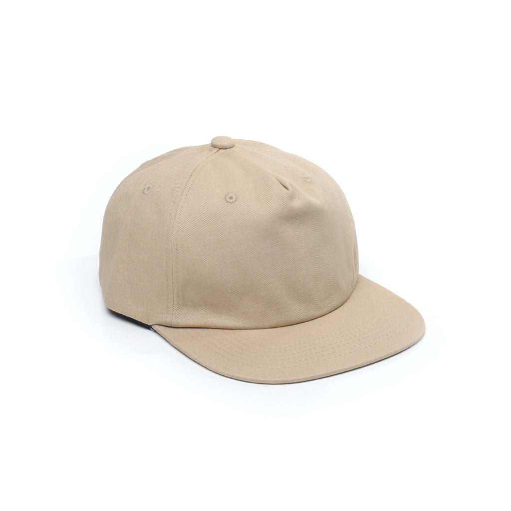 Sand - Unconstructed 5 Panel Strapback Hat for Wholesale or Custom